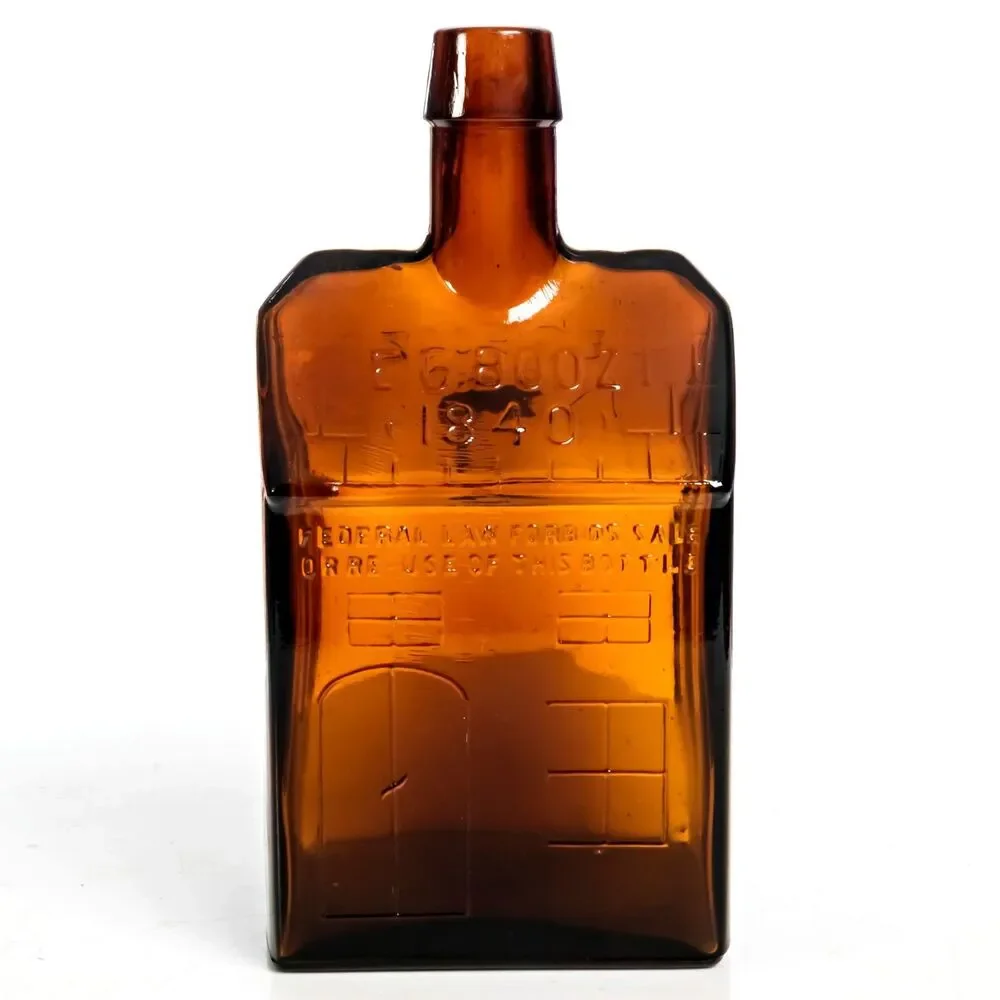 Vintage EG BOOZ 1840 Whiskey Brown Bottle 8